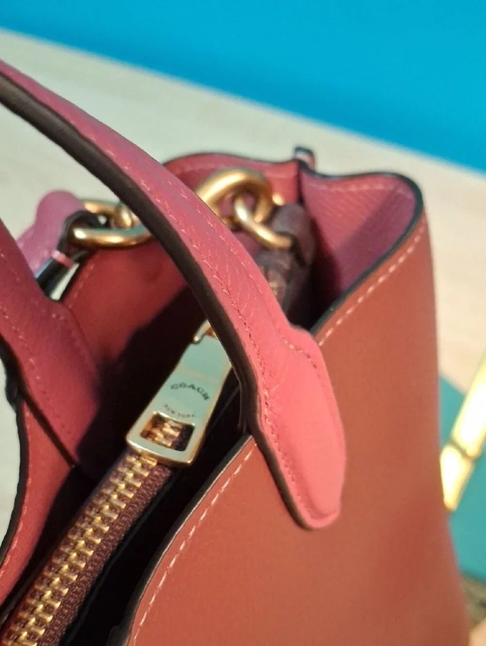 Coach Willow Leather Tote in Wine/berry with Gold Hardware Includes Dust Bag